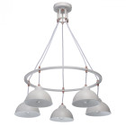 Suspension blanche loft 5 ampoules 77 cm