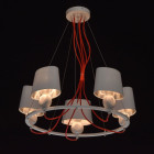 Suspension blanche megapolis 5 ampoules 64 cm