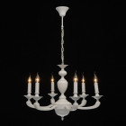 Suspension blanche neoclassic 6 ampoules 95 cm