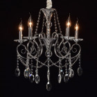 Suspension chromée crystal 5 ampoules 94 cm