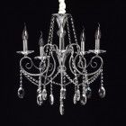Suspension chromée crystal 5 ampoules 94 cm