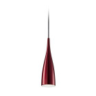 Suspension clear, acier et polycarbonate, rouge