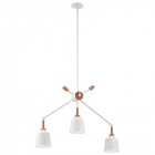 Suspension danika, blanc et bois, 3 éclairages