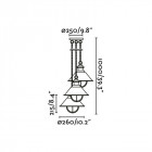 Suspension de jardin brun foncé nautica h100 3 ampoules