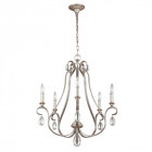 Suspension dewitt, argent finition dorée, 5 ampoules