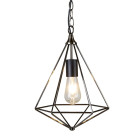 Suspension diamond, en argent ancien, 1 ampoule