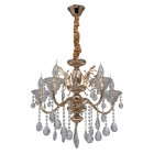 Suspension dorée crystal 5 ampoules 100 cm