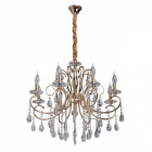 Suspension dorée crystal 8 ampoules 102 cm