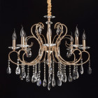 Suspension dorée crystal 8 ampoules 102 cm Suspension dorée crystal 8 ampoules 102 cm