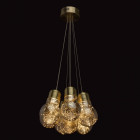 Suspension dorée loft 6 ampoules 115 cm