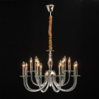 Suspension dorée neoclassic 16 ampoules 133 cm