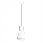 Suspension drop, acier et verre, blanc