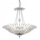 Suspension fan, chrome et cristal, 6 ampoules Suspension fan, chrome et cristal, 6 ampoules