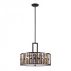 Suspension gemma avec diffuseur, bronze et cristal, 3 ampoules