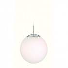 Suspension globe, acier brossé et verre Suspension globe, acier brossé et verre