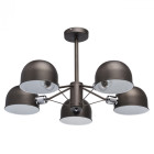 Suspension grise loft 5 ampoules 40 cm