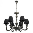 Suspension grise neoclassic 6 ampoules 97 cm