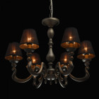 Suspension grise neoclassic 6 ampoules 97 cm