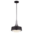Suspension holloway, acier brossé et verre opale, noir, 1 ampoule