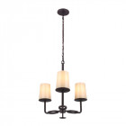 Suspension huntley, bronze foncé et verre fritté, 3 ampoules