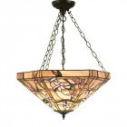 Suspension inversée 3 ampoules clematis, verre et métal Suspension inversée 3 ampoules clematis, verre et métal