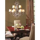 Suspension kendra, argent tacheté et abat-jour perle, 9 ampoules