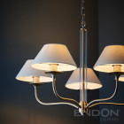 Suspension kingston, nickel et verre, 5 abat-jour