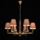 Suspension laiton neoclassic 6 ampoules 86 cm