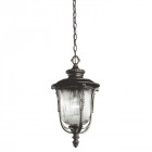 Suspension luverne, bronze oxydé et verre