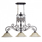 Suspension marron country 3 ampoules 175 cm