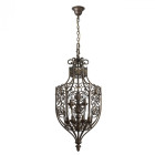 Suspension marron country 9 ampoules 210 cm