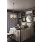 Suspension mime, nickel brossé et cristal, 3 ampoules