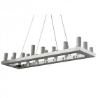 Suspension modern, chrome et acrylique, rectangulaire