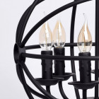 Suspension noire country 6 ampoules 90 cm