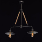 Suspension noire loft 2 ampoules 75 cm
