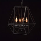 Suspension noire loft 4 ampoules 105 cm