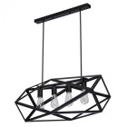Suspension noire loft 4 ampoules 89 cm