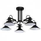 Suspension noire loft 5 ampoules 35 cm