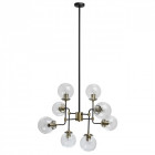 Suspension noire loft 8 ampoules 143 cm
