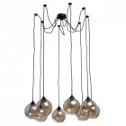 Suspension noire loft 8 ampoules 225 cm