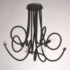 Suspension noire megapolis 9 ampoules 110 cm
