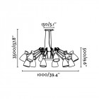 Suspension noire retro 12 ampoules