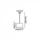 Suspension noire volta 1 ampoule