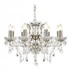 Suspension paris, argent satiné et cristal, 8 ampoules Suspension paris, argent satiné et cristal, 8 ampoules