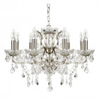 Suspension paris, argent satiné et cristal, 8 ampoules