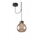 Suspension raw, acier et verre, marron