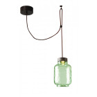 Suspension raw, acier et verre, vert