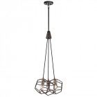 Suspension rocklyn, acier brut, laiton, 3 éclairages