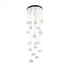 Suspension seymour, chrome et cristal, 20 ampoules