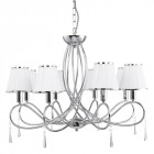 Suspension simplicity, en chrome et verre avec 8 abat-jour blancs
